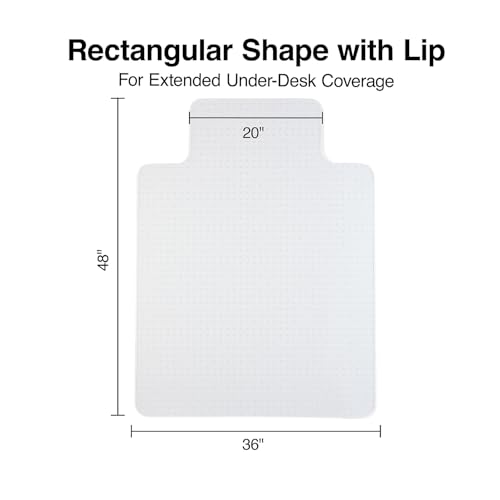 Minimalist Staples Office Chair Mat, Clear Floor Mats with Lip, Flat-Pile Essentials