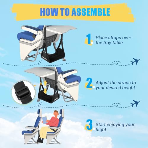 exclusive Airplane Foot Hammock, No Collapse Foot Rest for