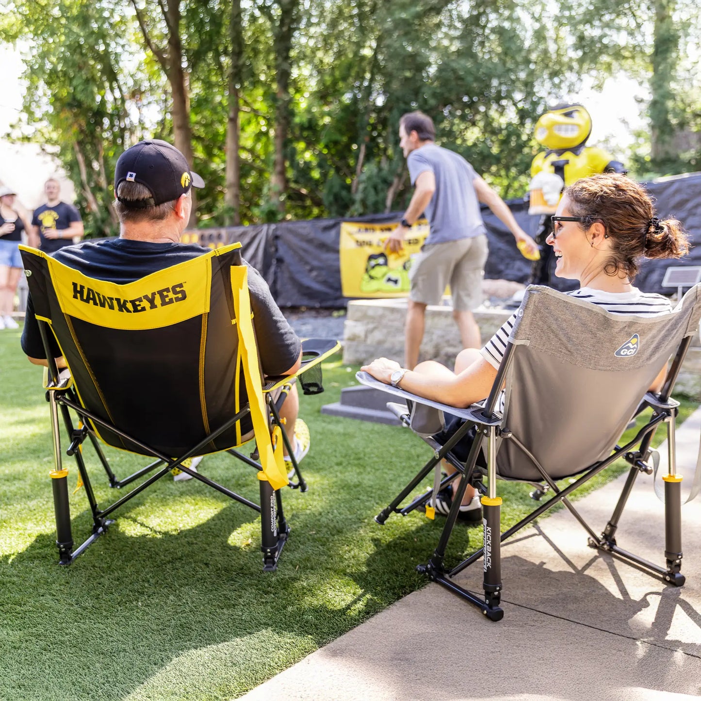Ultra-Comfortable Comfort Pro Rocker - Iowa Hawkeyes - Camp Rocker Chair for Fishing & Beach Trips Detail