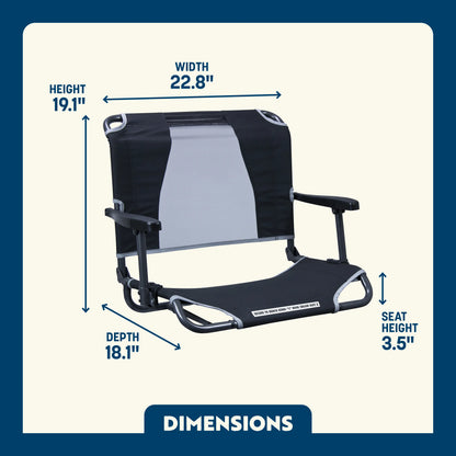 Premium All-Weather Big Comfort Stadium Chair with Armrests - Camp Rocker Chair for Fishing & Beach Trips Detail