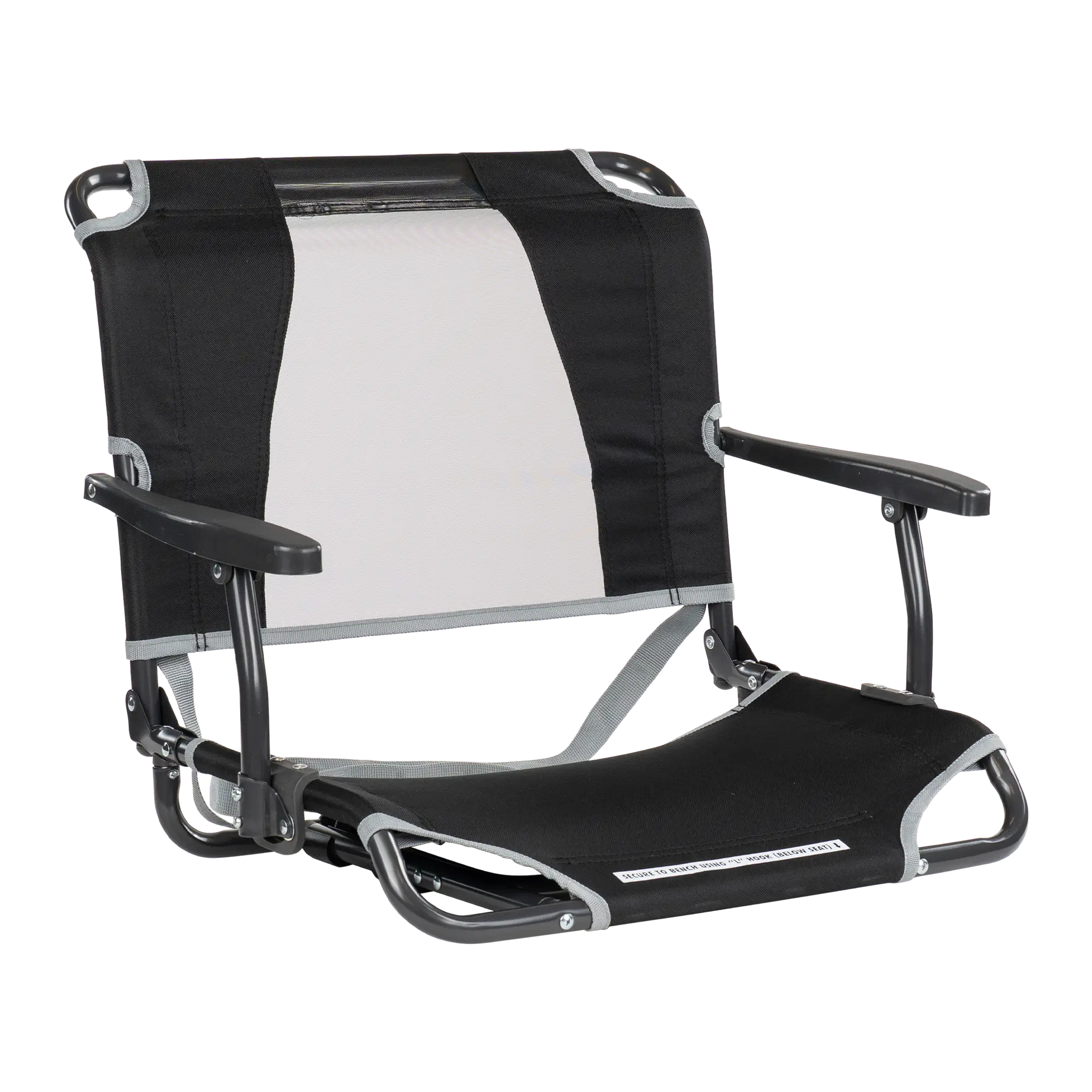 Premium All-Weather Big Comfort Stadium Chair with Armrests - Camp Rocker Chair for Fishing & Beach Trips - Black