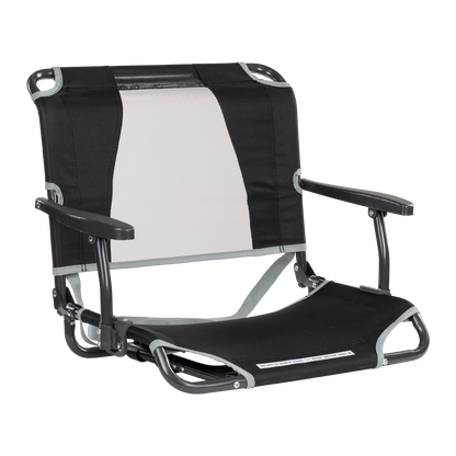 Premium All-Weather Big Comfort Stadium Chair with Armrests - Camp Rocker Chair for Fishing & Beach Trips - Black