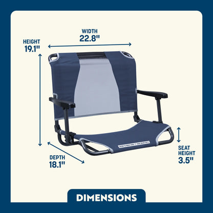 Premium All-Weather Big Comfort Stadium Chair with Armrests - Camp Rocker Chair for Fishing & Beach Trips Detail