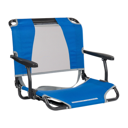 Premium All-Weather Big Comfort Stadium Chair with Armrests - Camp Rocker Chair for Fishing & Beach Trips - Royal Blue
