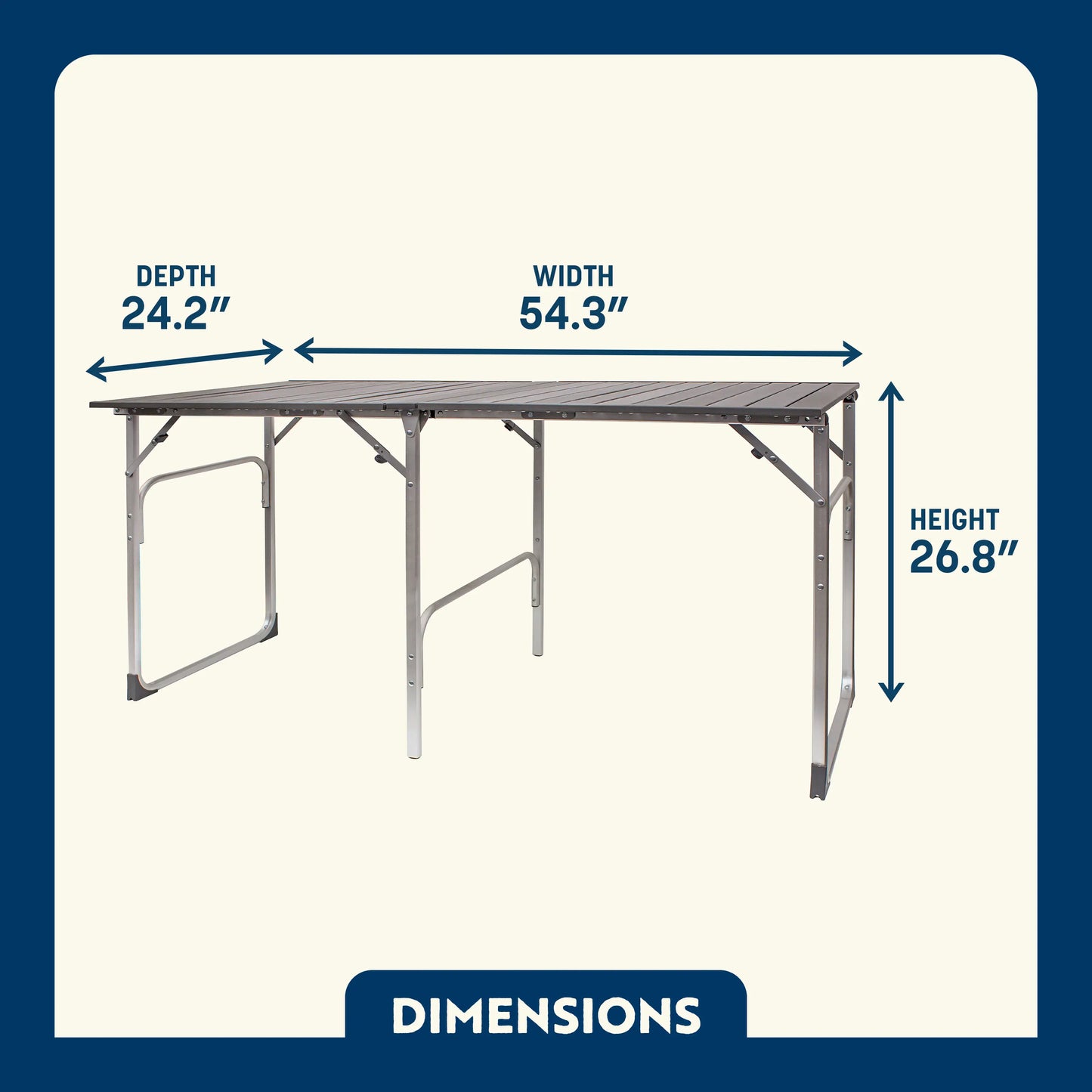Heavy Duty Slim-Fold Table - Portable Camp Kitchen Table Counter Detail