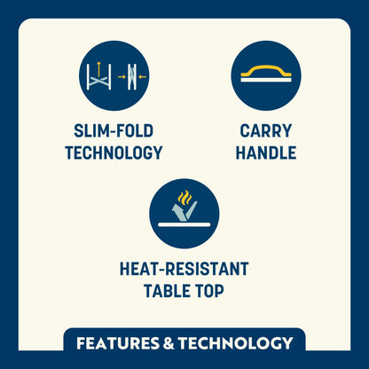 Heavy Duty Slim-Fold Table - Portable Camp Kitchen Table Counter Detail