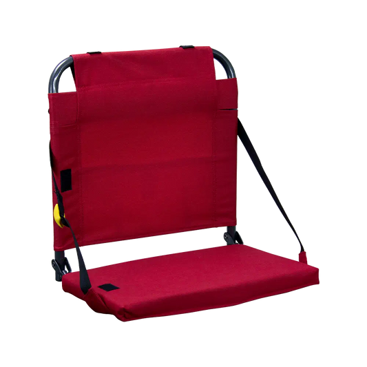Ultra-Comfortable BleacherBack - Camp Rocker Chair for Fishing & Beach Trips - Red