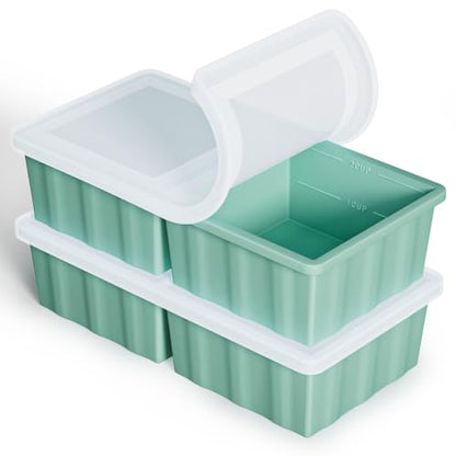 Eco-Friendly Silicone Freezer Tray for Soup Ice Cubes: 2-Cup Set