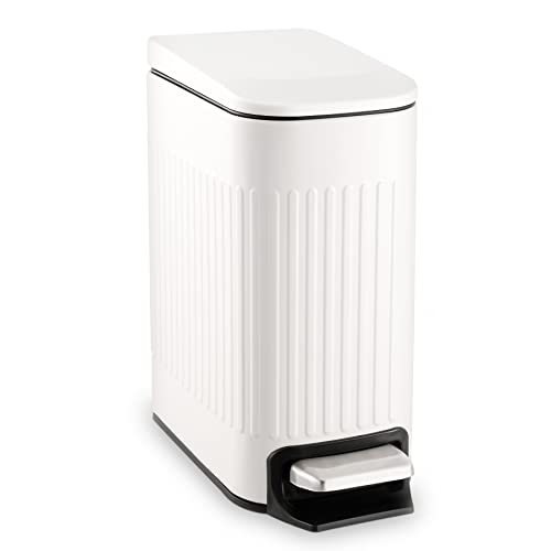 Classic TrashAid Slim Bathroom Trash Can with Lid Soft Close, Set