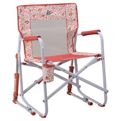 Ergonomic Portable Freestyle Rocker - Folding Rocking Chair - Perfect for Tailgating - Pink Sundress