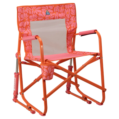 Ergonomic Portable Freestyle Rocker - Folding Rocking Chair - Perfect for Tailgating - Pink/Orange