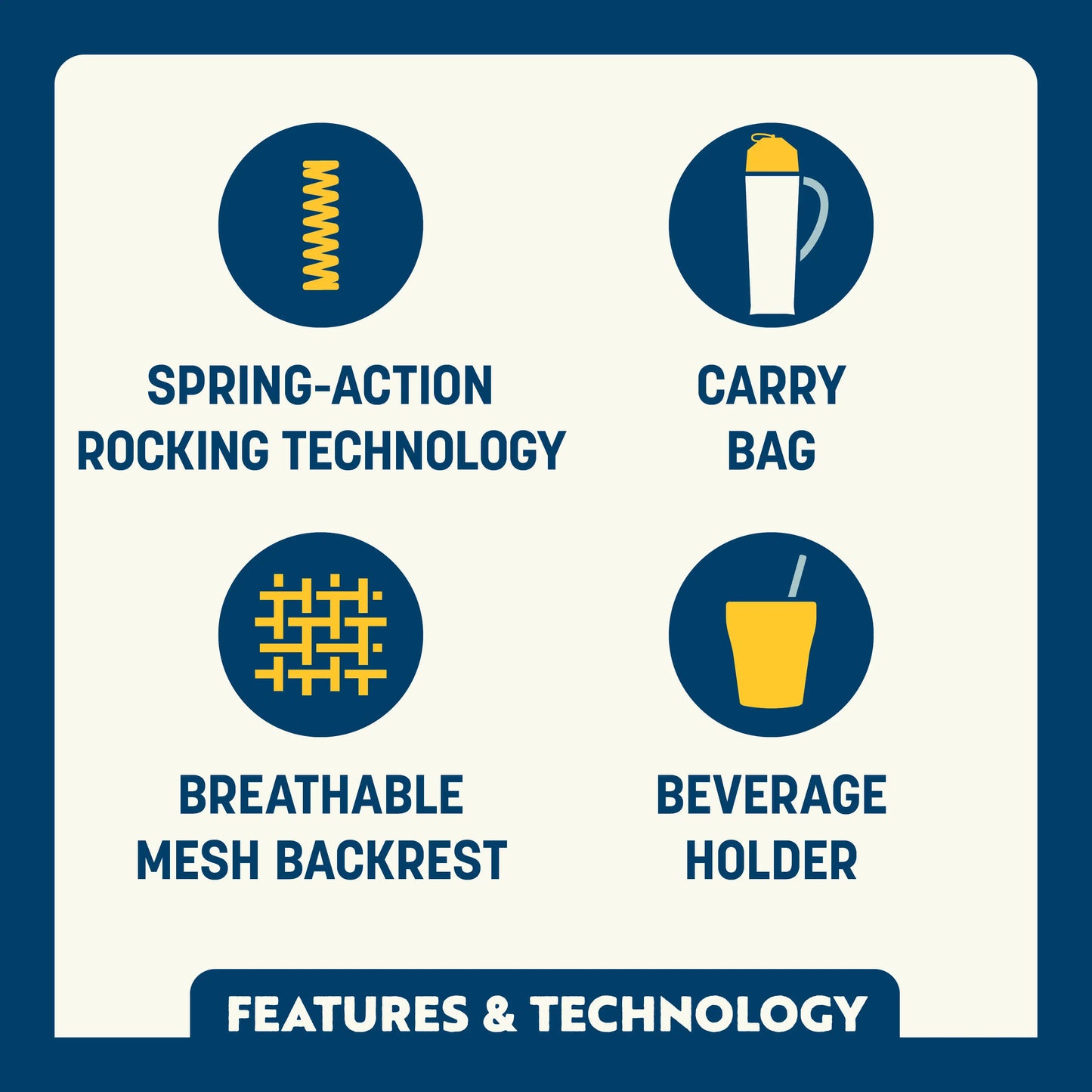 Ergonomic Portable RoadTrip Rocker - Rocker Chair for Camping & Lawns Detail