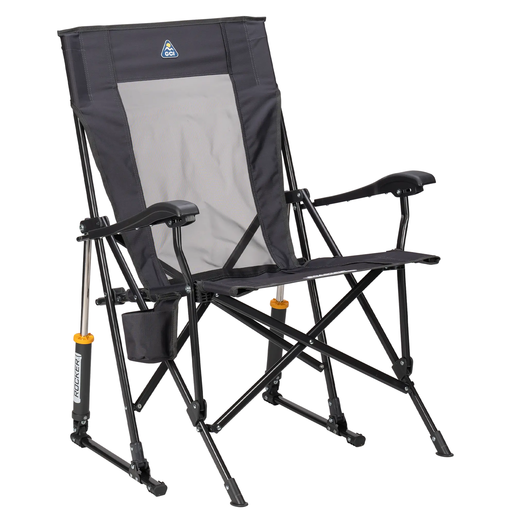Ergonomic Portable RoadTrip Rocker - Rocker Chair for Camping & Lawns - Dark Charcoal