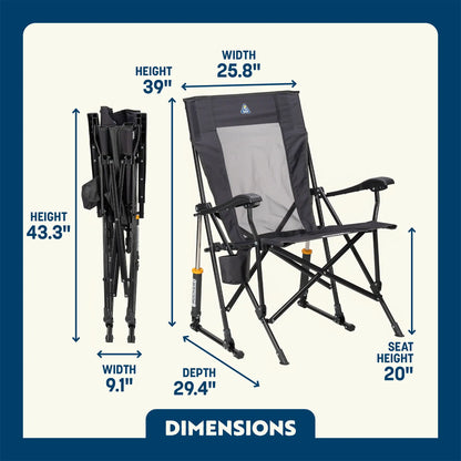 Ergonomic Portable RoadTrip Rocker - Rocker Chair for Camping & Lawns Detail