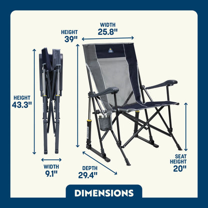Ergonomic Portable RoadTrip Rocker - Rocker Chair for Camping & Lawns Detail
