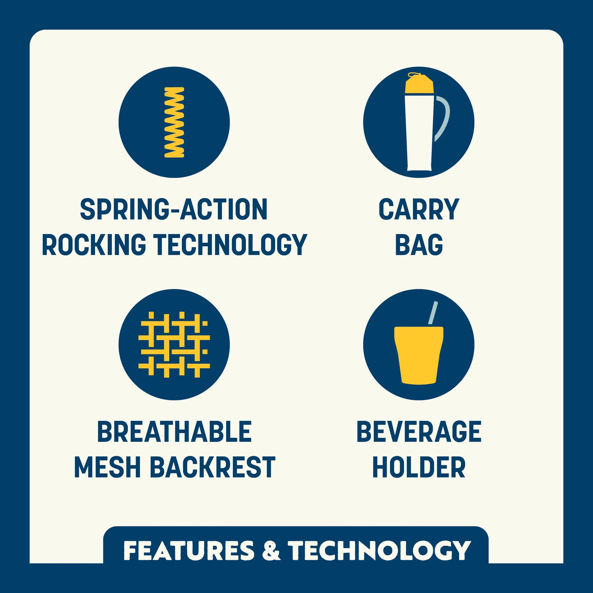 Ergonomic Portable RoadTrip Rocker - Rocker Chair for Camping & Lawns Detail