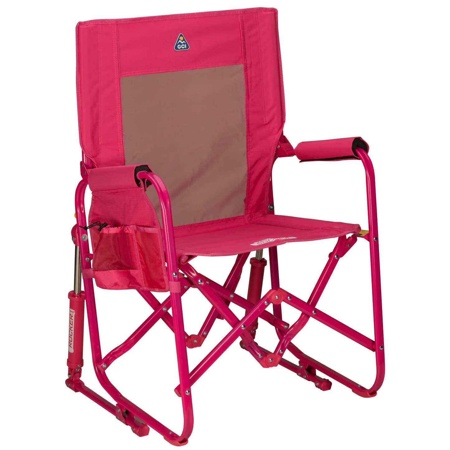 Premium All-Weather Stowaway Rocker - Folding Rocking Chair - Perfect for Tailgating - Bright Pink