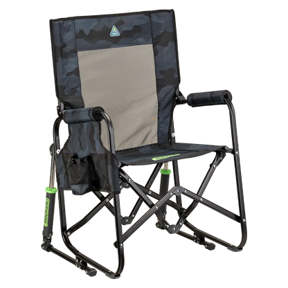 Premium All-Weather Stowaway Rocker - Folding Rocking Chair - Perfect for Tailgating - Stealth Camo