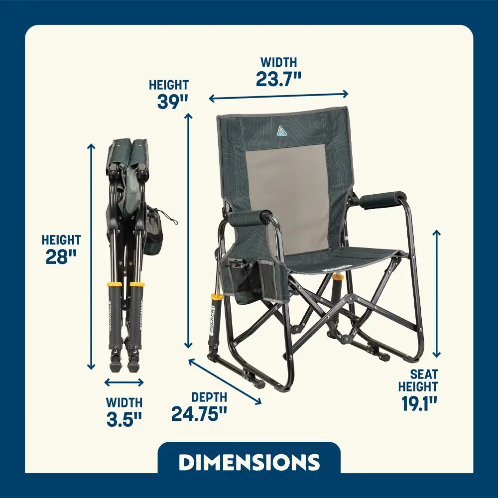 Premium All-Weather Stowaway Rocker - Folding Rocking Chair - Perfect for Tailgating Detail