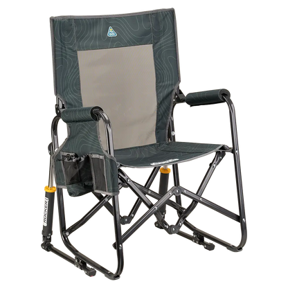 Premium All-Weather Stowaway Rocker - Folding Rocking Chair - Perfect for Tailgating - Hunter Topo