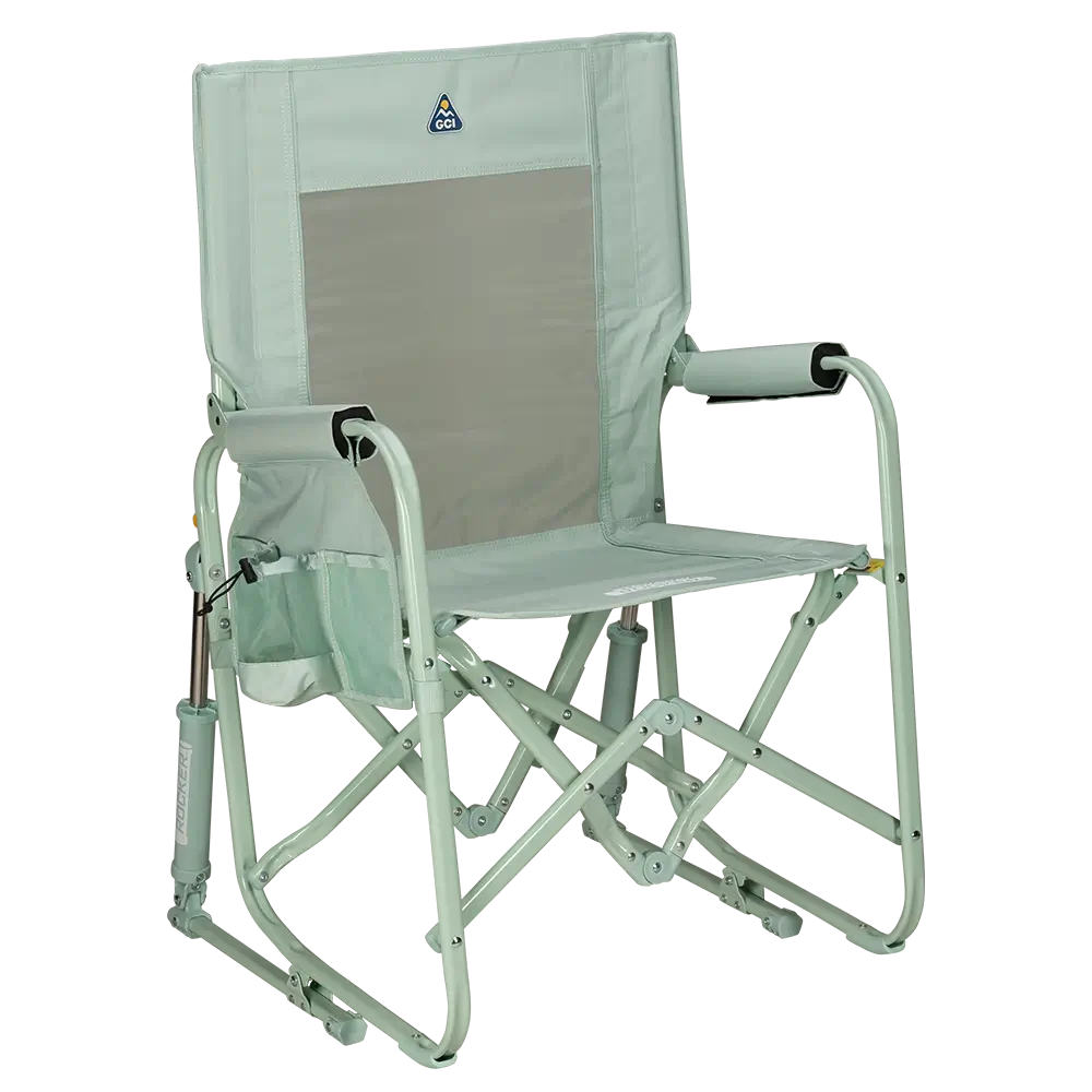 Premium All-Weather Stowaway Rocker - Folding Rocking Chair - Perfect for Tailgating - Pastel Green
