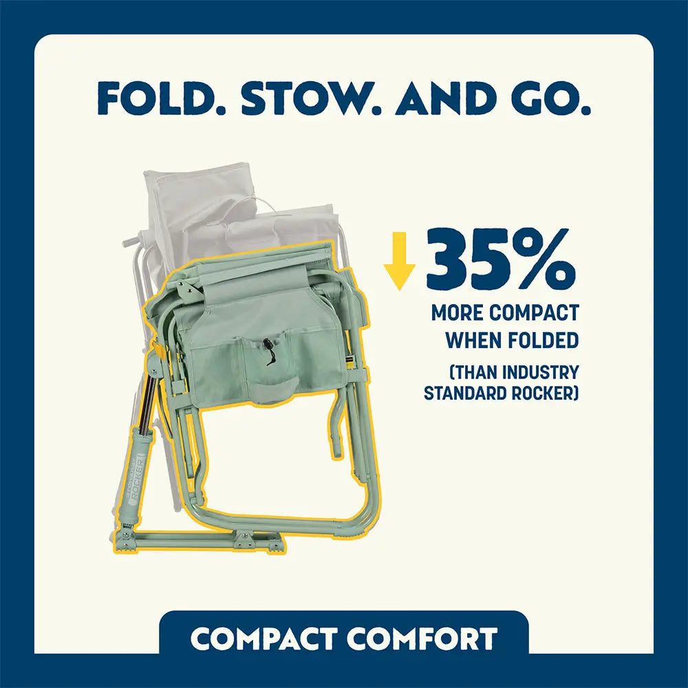 Premium All-Weather Stowaway Rocker - Folding Rocking Chair - Perfect for Tailgating Detail