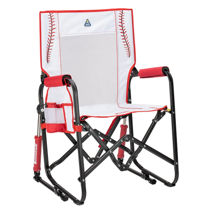 Premium All-Weather Stowaway Rocker - Folding Rocking Chair - Perfect for Tailgating - Baseball