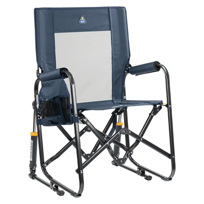 Premium All-Weather Stowaway Rocker - Folding Rocking Chair - Perfect for Tailgating - Denim