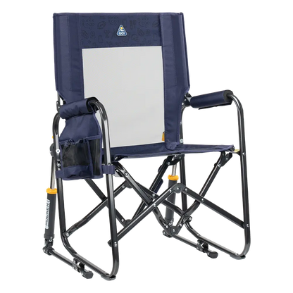 Premium All-Weather Stowaway Rocker - Folding Rocking Chair - Perfect for Tailgating - Tailgater Rich Blue