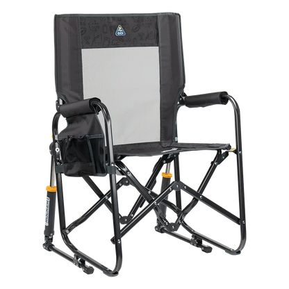 Premium All-Weather Stowaway Rocker - Folding Rocking Chair - Perfect for Tailgating - Tailgater Dark Charcoal