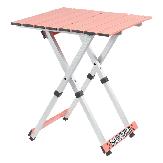 Slim-Fold Compact Camp Table 20 - Heavy Duty Aluminum Folding Picnic Table - Coral