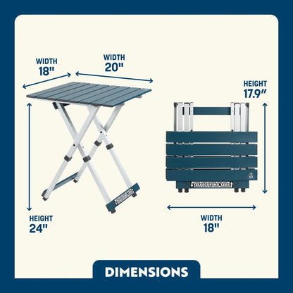 Slim-Fold Compact Camp Table 20 - Heavy Duty Aluminum Folding Picnic Table Detail