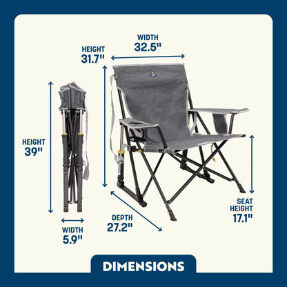 Foldable Kickback Rocker - Camp Rocker Chair for Fishing & Beach Trips Detail