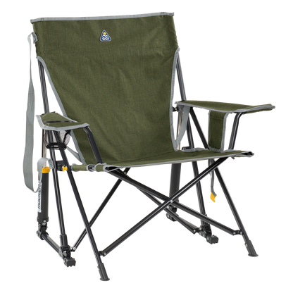 Foldable Kickback Rocker - Camp Rocker Chair for Fishing & Beach Trips - Heathered Loden