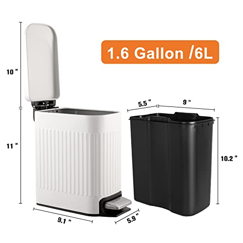 Classic TrashAid Slim Bathroom Trash Can with Lid Soft Close, Set
