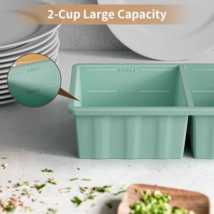Eco-Friendly Silicone Freezer Tray for Soup Ice Cubes: 2-Cup Set