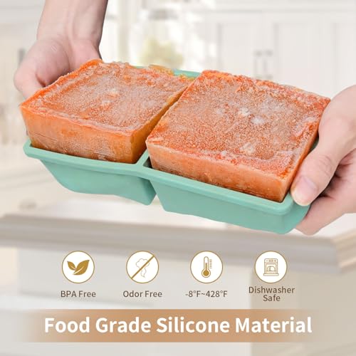 Eco-Friendly Silicone Freezer Tray for Soup Ice Cubes: 2-Cup Set