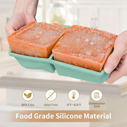 Eco-Friendly Silicone Freezer Tray for Soup Ice Cubes: 2-Cup Set