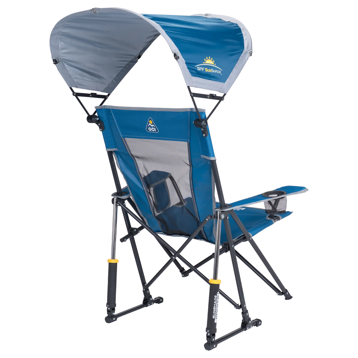 Premium All-Weather SunShade Rocker - Camp Rocker Chair for Fishing & Beach Trips Detail