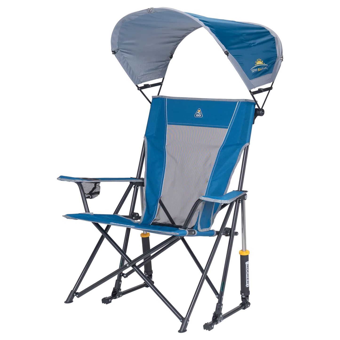 Premium All-Weather SunShade Rocker - Camp Rocker Chair for Fishing & Beach Trips Detail
