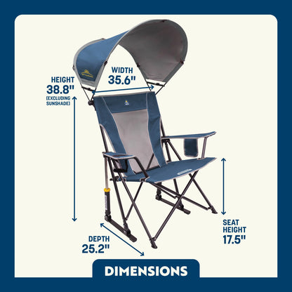Premium All-Weather SunShade Rocker - Camp Rocker Chair for Fishing & Beach Trips Detail