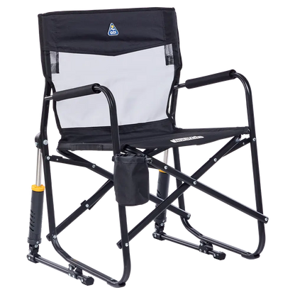 Premium All-Weather Freestyle Rocker Elite - Camp Rocker Chair for Fishing & Beach Trips - Black