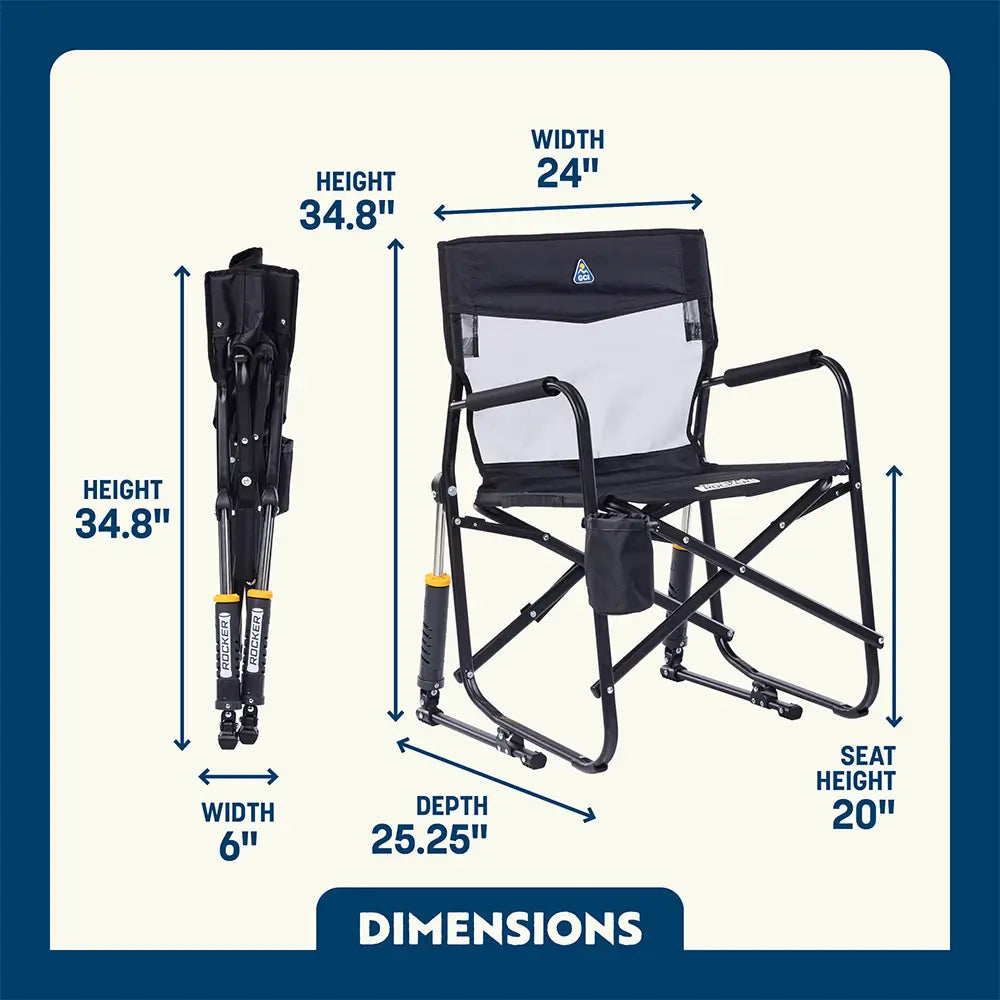 Premium All-Weather Freestyle Rocker Elite - Camp Rocker Chair for Fishing & Beach Trips Detail