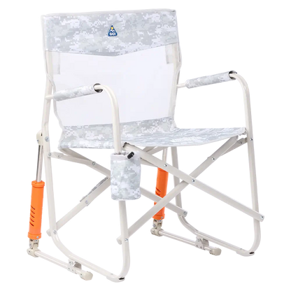 Premium All-Weather Freestyle Rocker Elite - Camp Rocker Chair for Fishing & Beach Trips - Snow Camo