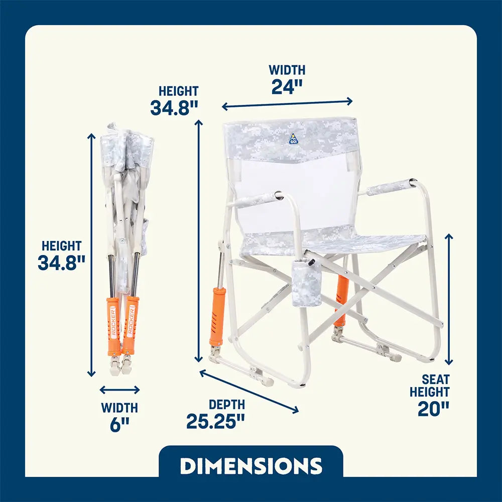 Premium All-Weather Freestyle Rocker Elite - Camp Rocker Chair for Fishing & Beach Trips Detail