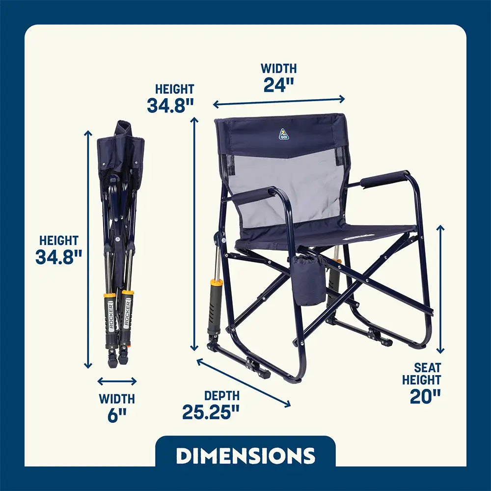 Premium All-Weather Freestyle Rocker Elite - Camp Rocker Chair for Fishing & Beach Trips Detail