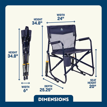 Premium All-Weather Freestyle Rocker Elite - Camp Rocker Chair for Fishing & Beach Trips Detail