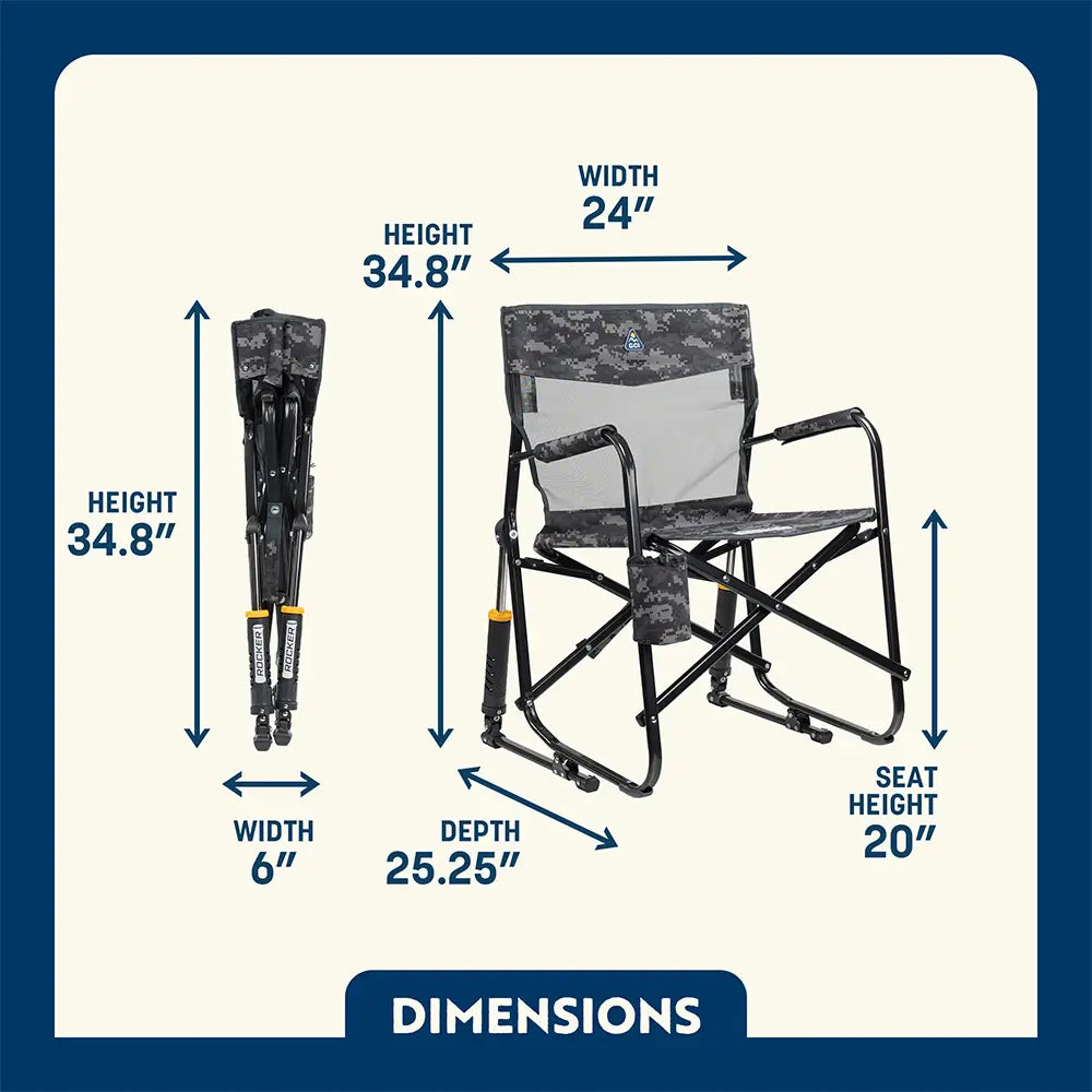 Premium All-Weather Freestyle Rocker Elite - Camp Rocker Chair for Fishing & Beach Trips Detail