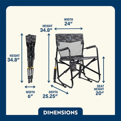 Premium All-Weather Freestyle Rocker Elite - Camp Rocker Chair for Fishing & Beach Trips Detail