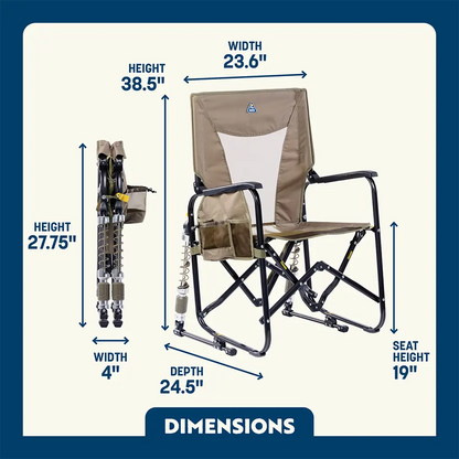 Foldable Adjustable Rocker - Rocker Chair for Camping & Lawns Detail